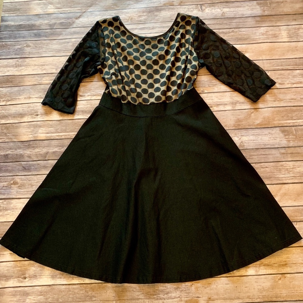 Miusol Boutique Dress 2XL Mesh Top Black